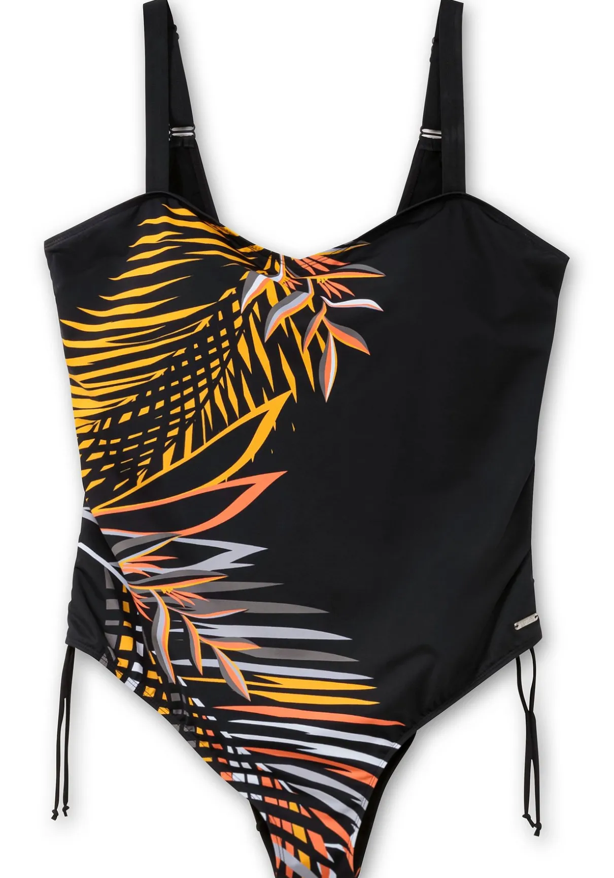 Badeanzug mit Blätterdruck und Shapingeffekt