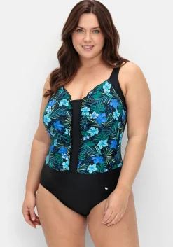 Badeanzug mit Blumenprint, stark formend