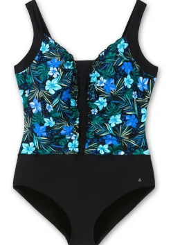 Badeanzug mit Blumenprint, stark formend
