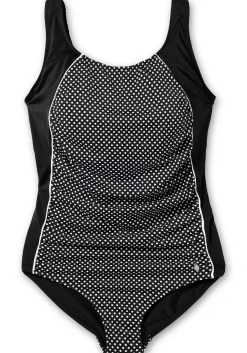 Badeanzug mit hohem Rückenausschnitt.