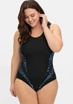 Badeanzug mit Kontrastdetails, stark formend