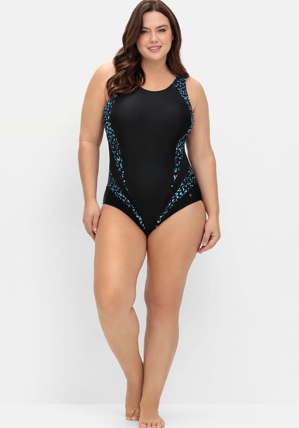 Badeanzug mit Kontrastdetails, stark formend