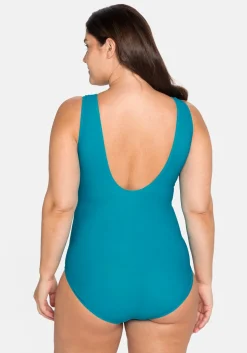 Badeanzug mit Kontrasteinsätzen und Shaping-Effekt