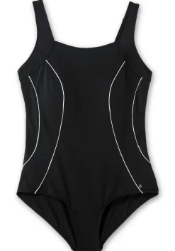Badeanzug mit Kontrastpaspeln und Shaping-Effekt
