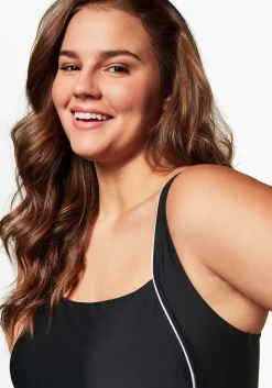 Badeanzug mit Paspeln; Shaping-Effekt