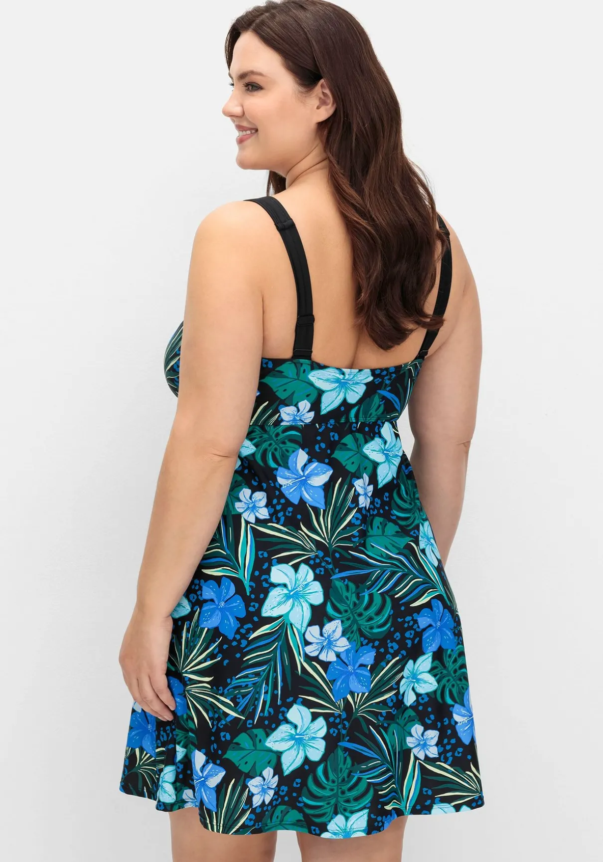 Badekleid mit Blumenprint und integrierter Hose