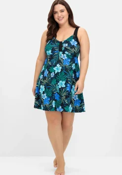 Badekleid mit Blumenprint und integrierter Hose