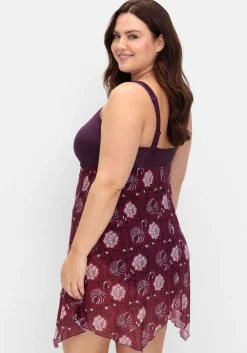 Badekleid mit Mesh-Rock und Shaping-Effekt