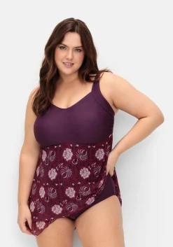 Badekleid mit Mesh-Rock und Shaping-Effekt