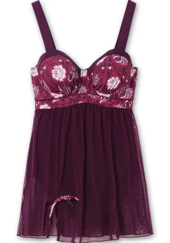 Badekleid mit Mesh-Rock und Shaping-Effekt