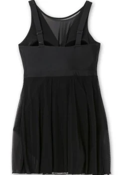 Badekleid mit transparentem Mesh-Rock