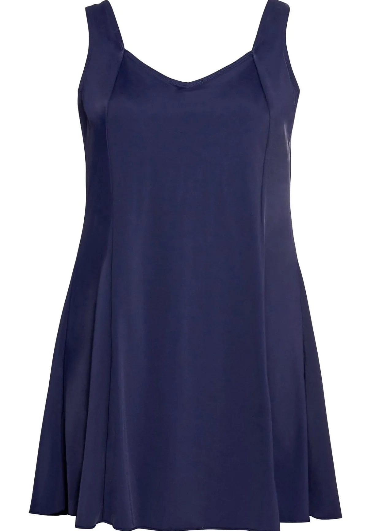 Badekleid mit V-Ausschnitt und integrierter Hose.