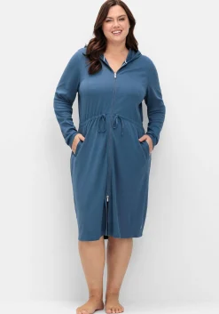 Bademantel mit Reißverschluss und Kapuze