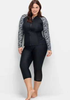 Badeshirt mit langen Ärmeln und Reißverschluss