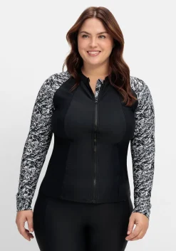 Badeshirt mit langen Ärmeln und Reißverschluss