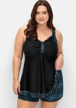 Badeshorts mit Pünktchen-Print und Shape-Effekt