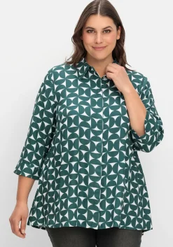 Bedruckte Bluse in schwingender A-Linie