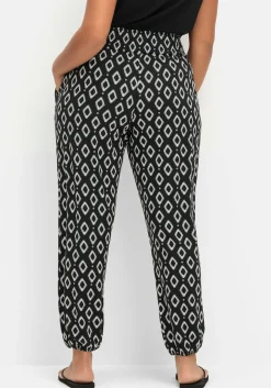 Bedruckte Jerseyhose mit breitem Smokbund