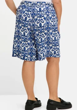 Bedruckte Schlupf-Bermudas mit Bindegürtel