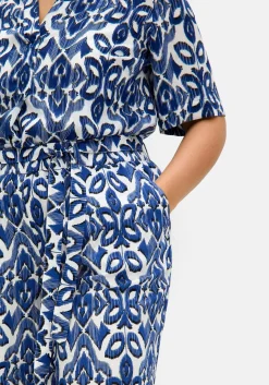 Bedruckte Schlupf-Bermudas mit Bindegürtel