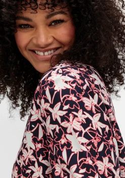 Bedruckte Tunika mit Gummizugbund