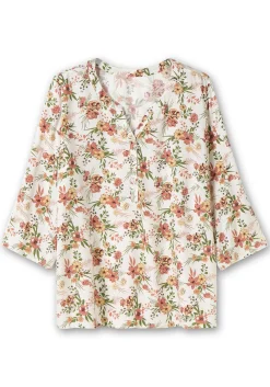 Bedruckte Tunika mit 3/4-langen Krempelärmeln