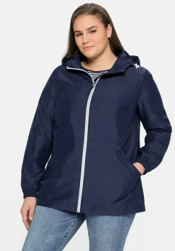 Übergangsjacke aus Microfaser, mit Kapuze