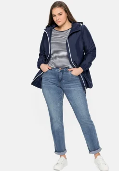 Übergangsjacke aus Microfaser, mit Kapuze