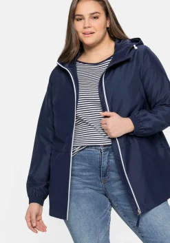 Übergangsjacke aus Microfaser, mit Kapuze