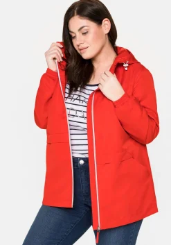 Übergangsjacke aus Microfaser, mit Kapuze