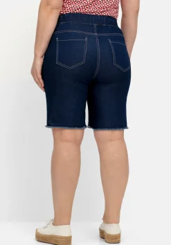 Bermudas aus Sweat-Denim, mit offenem Saum