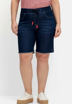 Bermudas aus Sweat-Denim, mit offenem Saum