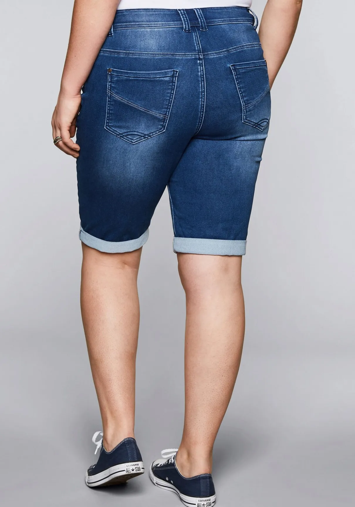 Bermudas aus Sweat-Denim mit Teilungsnaht