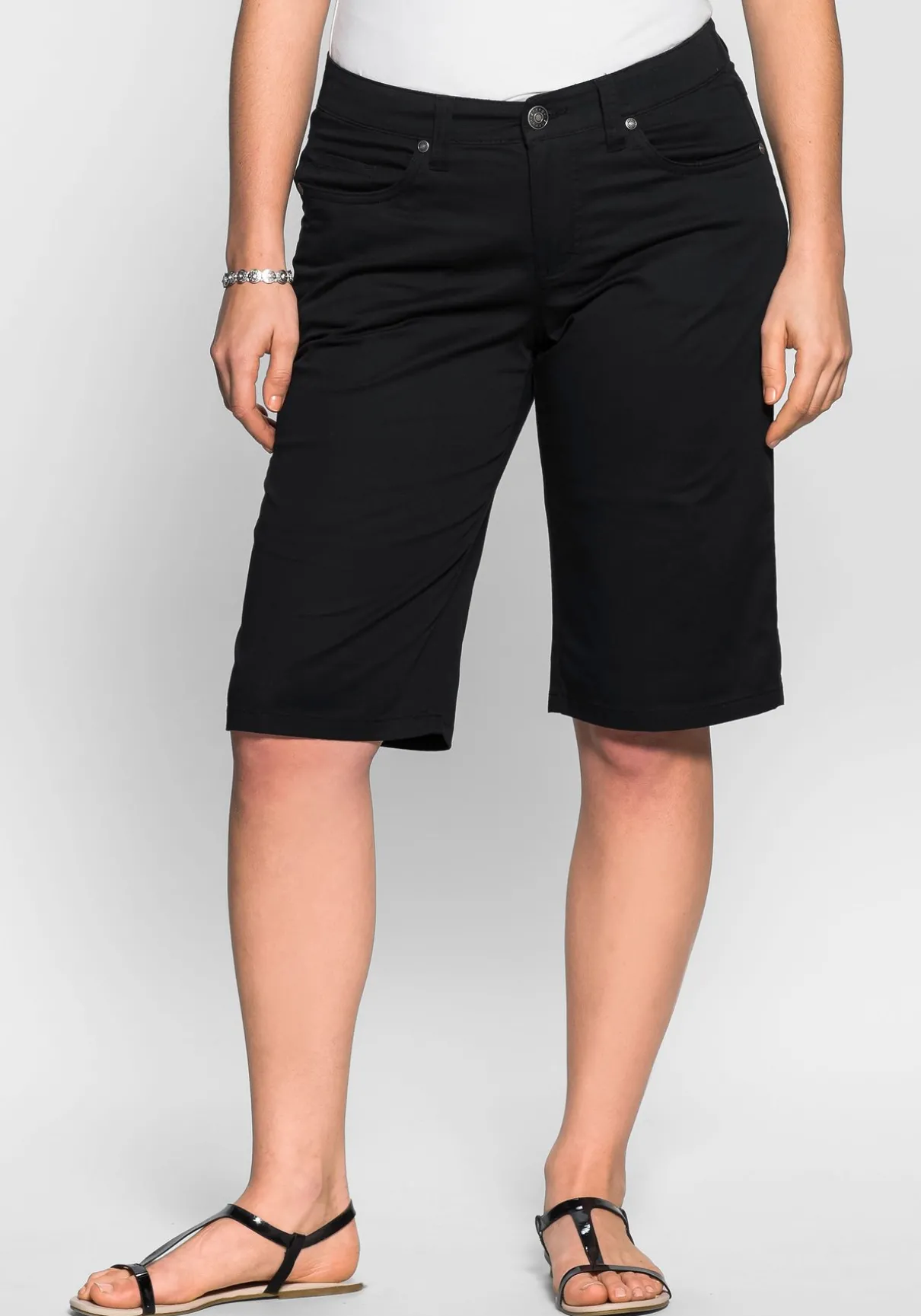 Bermudas in 5-Pocket-Form, aus Baumwoll-Twill