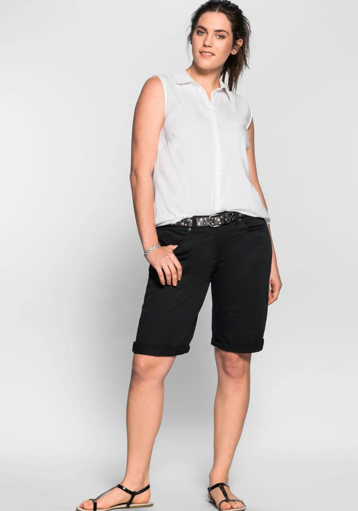 Bermudas in 5-Pocket-Form, aus Baumwoll-Twill