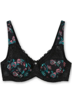 Bügel-BH mit Paisleydruck und Spitze