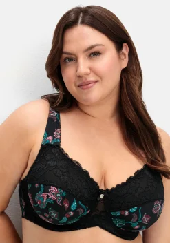 Bügel-BH mit Paisleydruck und Spitze