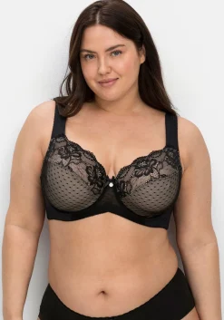 Bügel-BH mit Spitze und Kontrastfutter aus Mesh