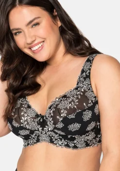 Bügel-BH mit Stickereispitze und Mesh-Einsätzen