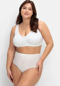 Bügelloser BH mit Vorderverschluss, breite Träger