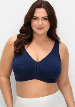 Bügelloser BH mit Vorderverschluss, breite Träger