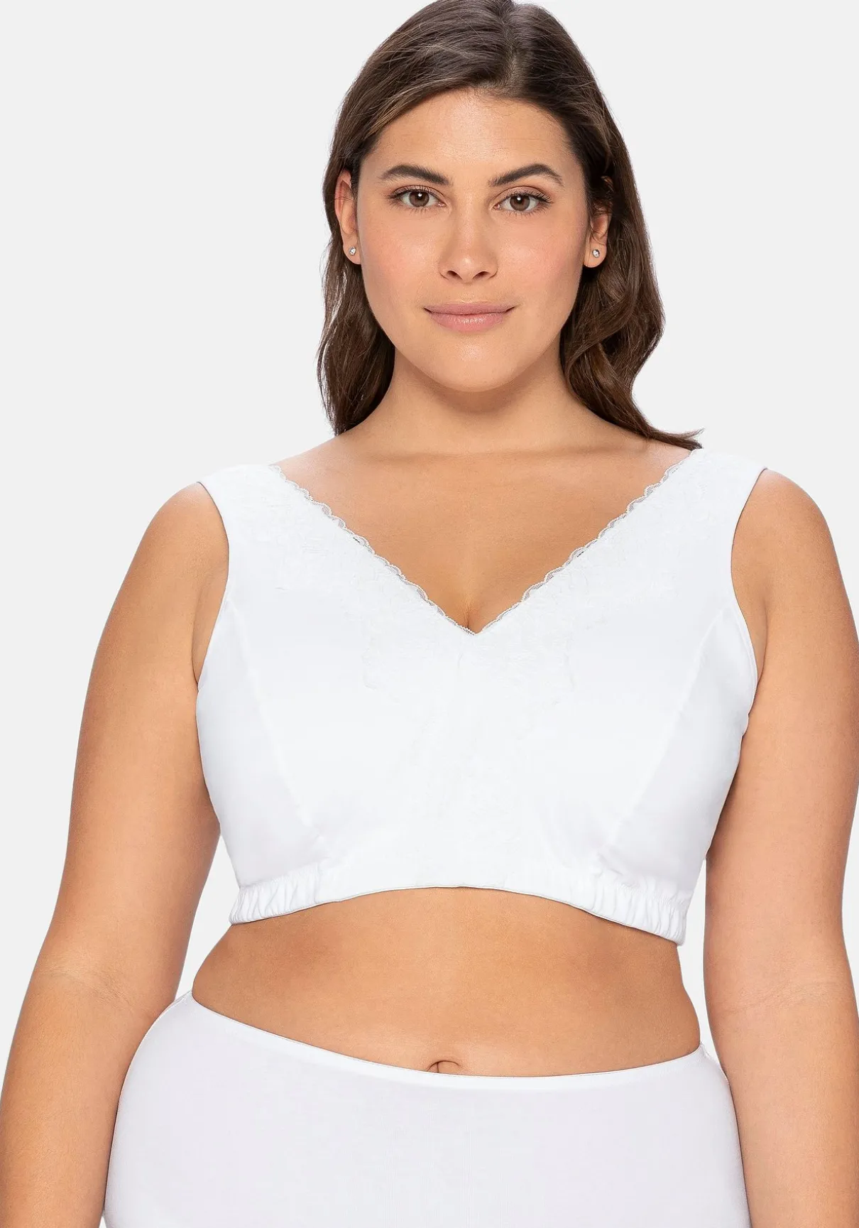 BH ohne Bügel in Bustier-Form, mit Spitzenborte