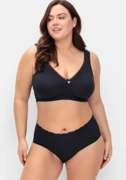 BH ohne Bügel mit dekorativer Spitzenkante