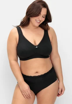 BH ohne Bügel mit dekorativer Spitzenkante