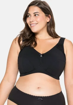 BH ohne Bügel, mit seitlichem Spitzenbesatz