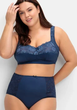 BH ohne Bügel, mit Spitze und leicht glänzend