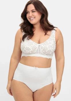 BH ohne Bügel mit Spitzenbesatz und Mesh-Innenfutter