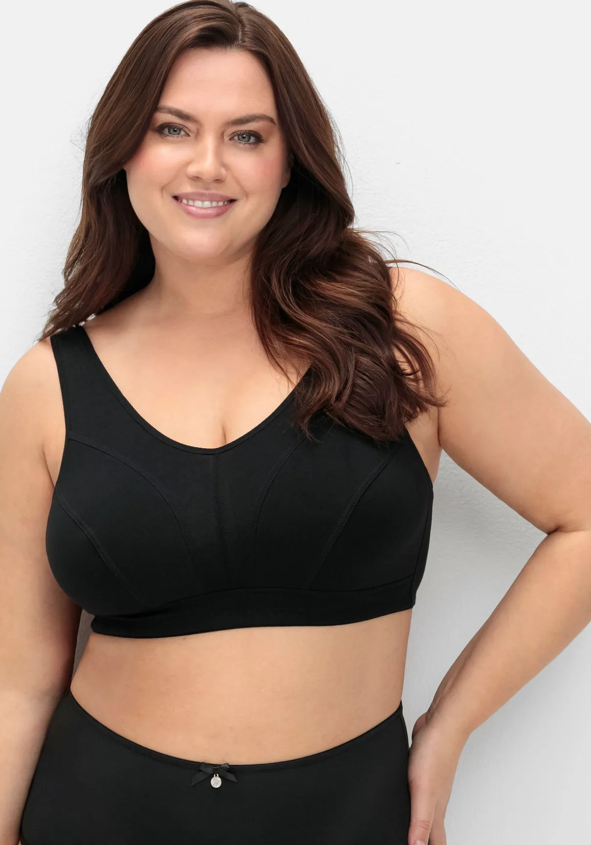 BH ohne Bügel mit transparenten Mesh-Einsätzen