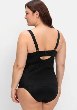 BH-Hemd mit Spitzen-Cups und tonigen Streifen