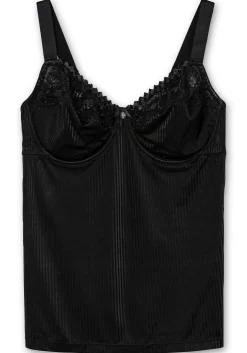 BH-Hemd mit Spitzen-Cups und tonigen Streifen